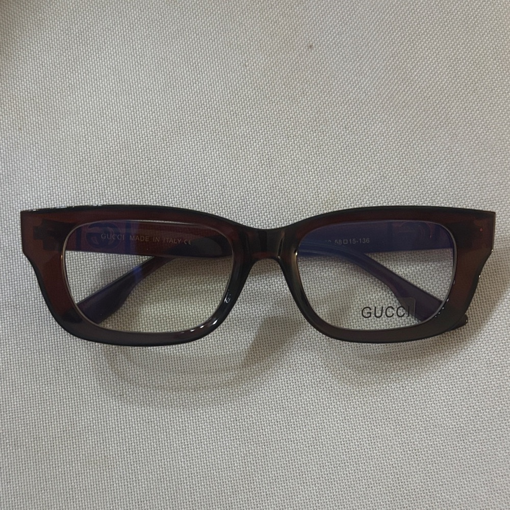 Gucci Brown Tortoiseshell Rectangular Sunglasses … - image 1